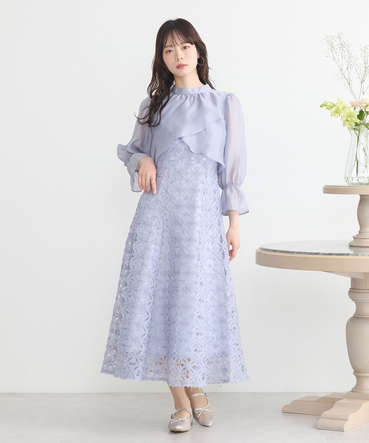 earth music&ecology「SET2点シアーブラウス＋3Dレースワンピース」|ワンピース|