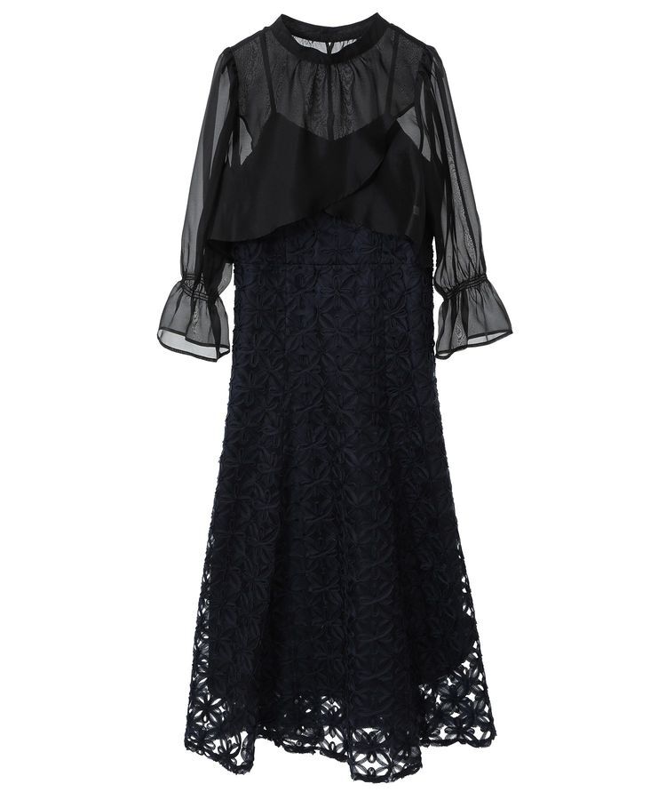 earth music&ecology「SET2点シアーブラウス＋3Dレースワンピース」|ワンピース|