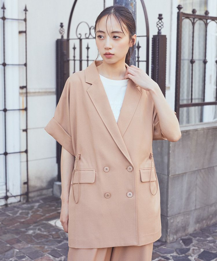 earth music&ecology「半袖サイドドロストジャケット」|テーラードジャケット|