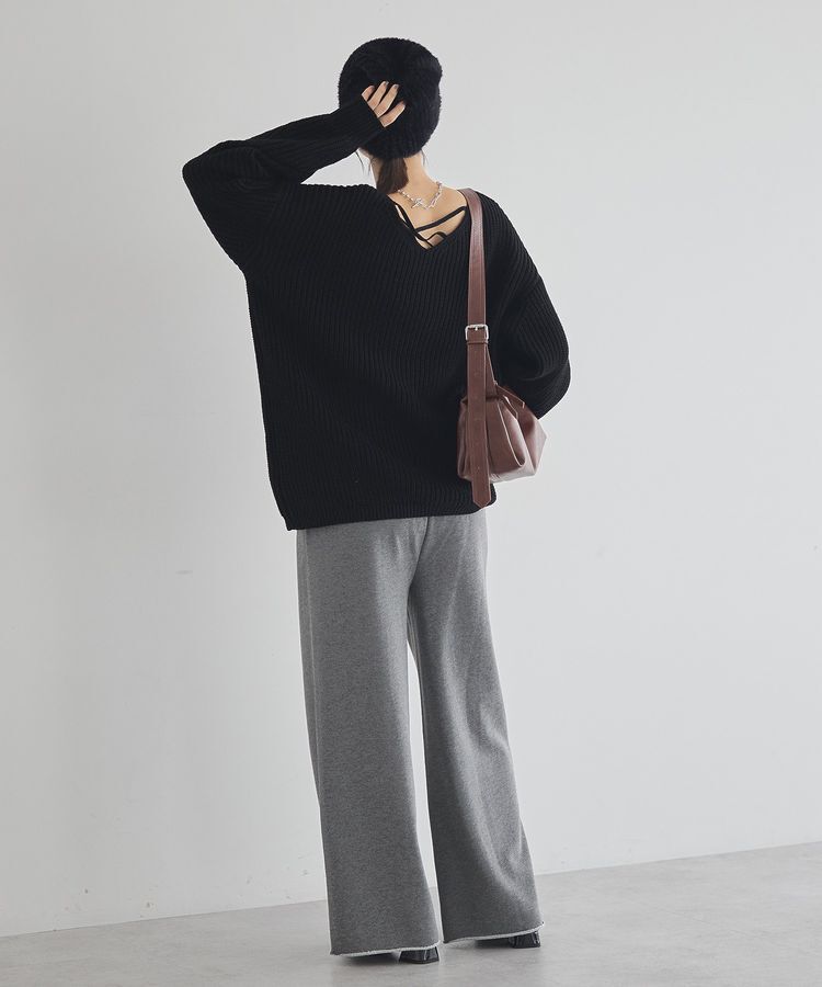 earth music&ecology「アンチピリングクロスネックルーズニット」|チュニック|