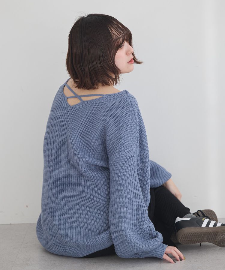 earth music&ecology「アンチピリングクロスネックルーズニット」|チュニック|Sax