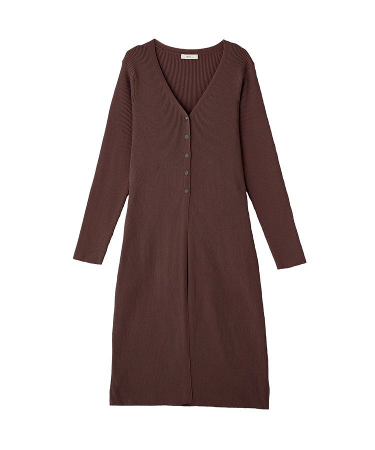 earth music&ecology「Vネックニットワンピース」|ワンピース|