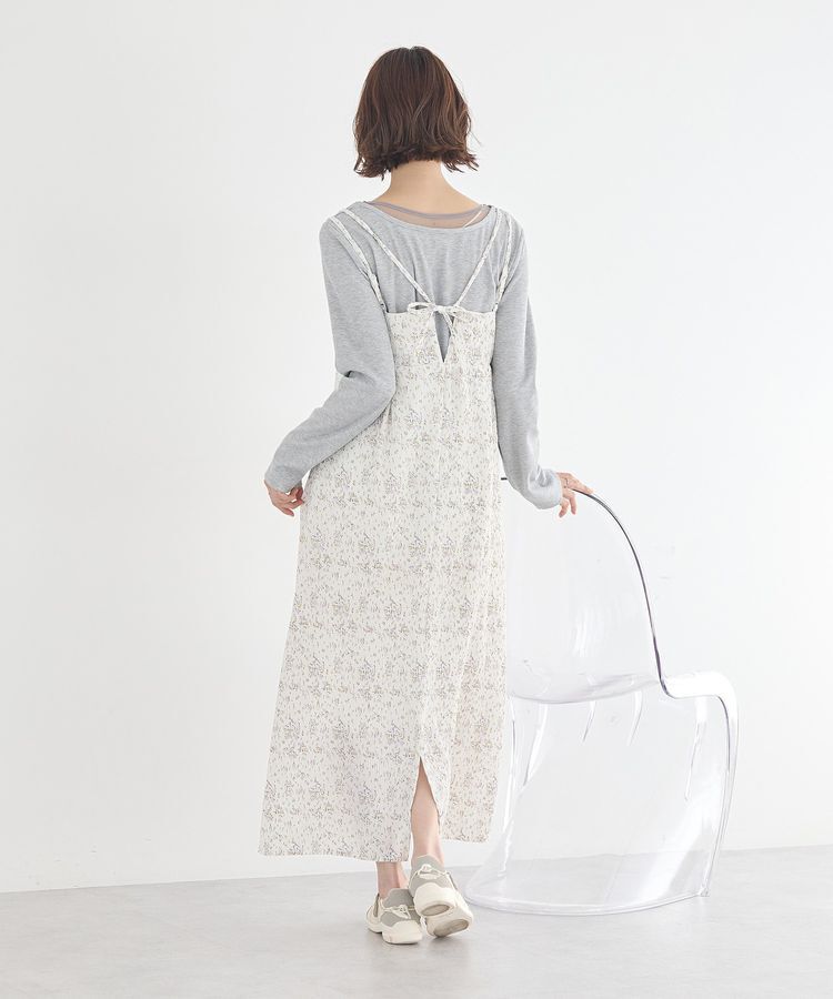 earth music&ecology「フラワーバッククロスキャミワンピース」|ワンピース|
