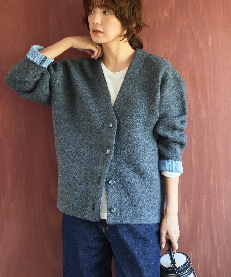 AMERICAN HOLIC「VネックWフェイスニットカーディガン【WEB限定カラー有り】」|カーディガン|