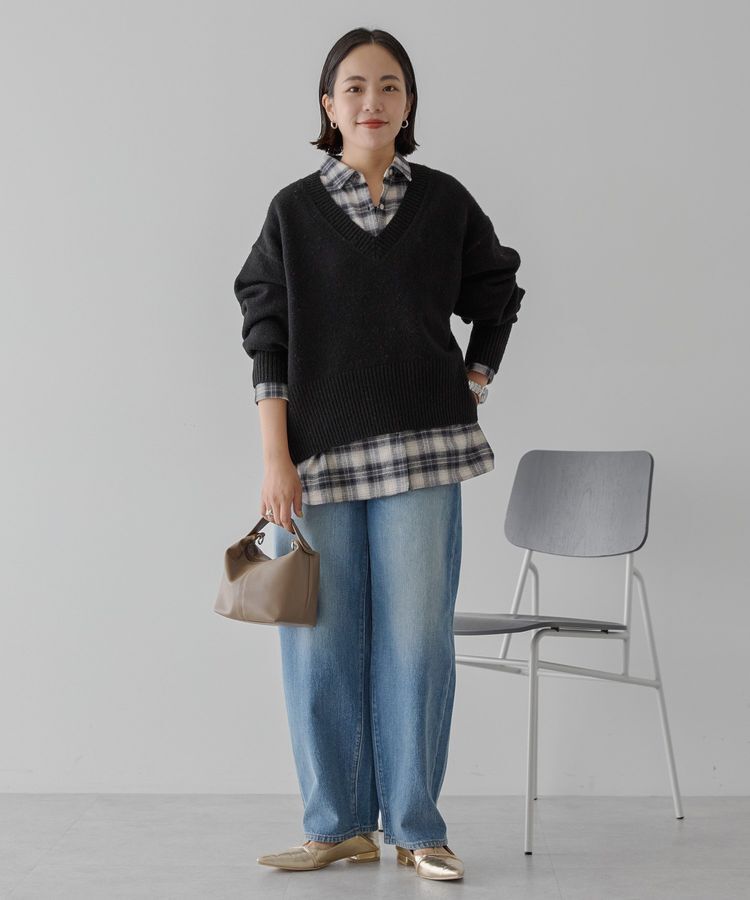 AMERICAN HOLIC「ワイドリブVネックプルオーバー」|ニット・セーター|