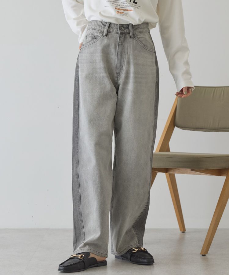 AMERICAN HOLIC「カーブデニムパンツ」|デニム|Gray