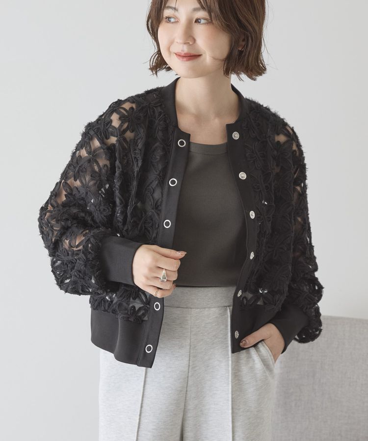 AMERICAN HOLIC「アートレースカーディガン」|カーディガン|Black