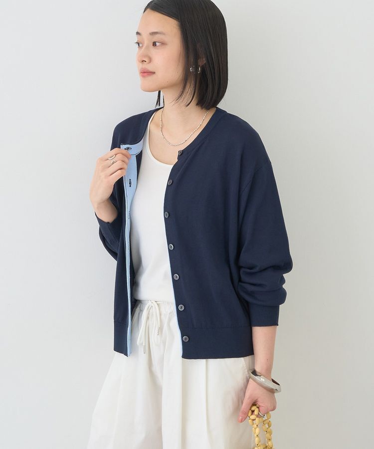 AMERICAN HOLIC「配色シアーカーディガン」|カーディガン|Navy