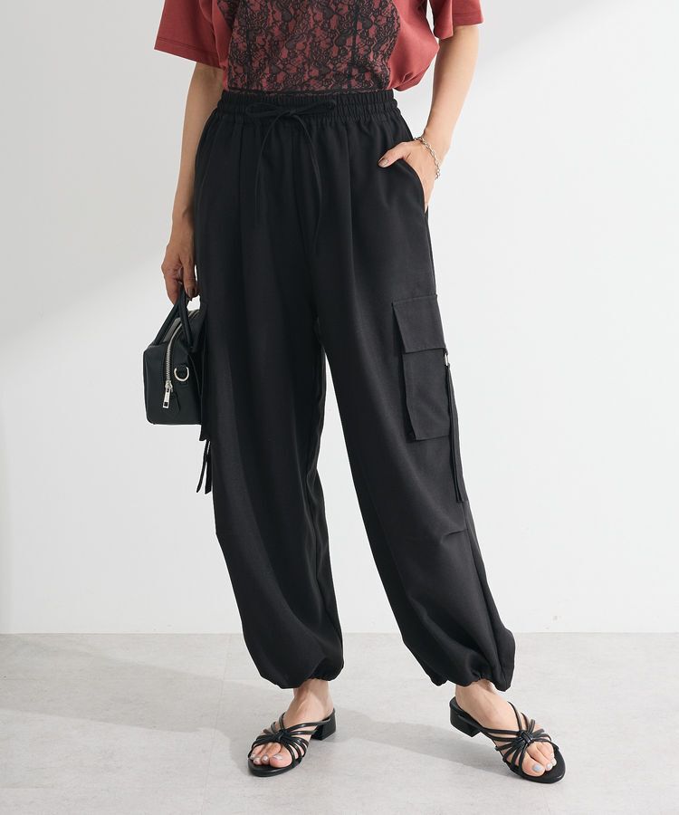 Green Parks「麻調ミリタリーカーゴパンツ」|その他|Black