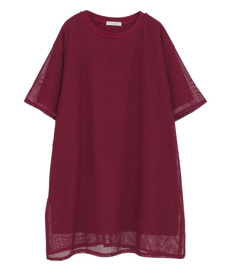 Green Parks「半袖メッシュドッキングチュニック」|チュニック|