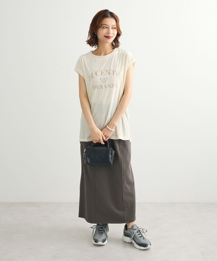 Green Parks「ドロストイージーウエスト裏毛Iラインスカート」|タイト|