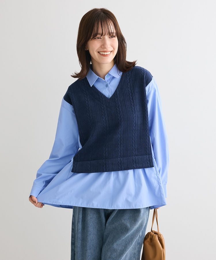 Green Parks「カットモールドッキングシャツチュニック」|チュニック|