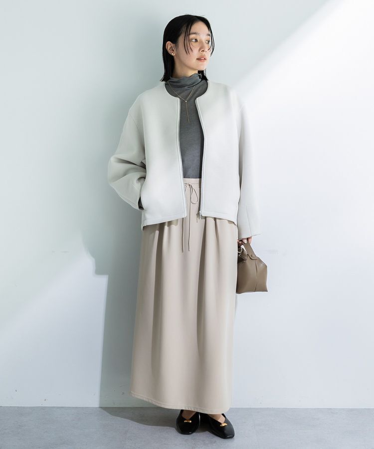 Green Parks「楽ちんリップルIラインスカート」|タイト|