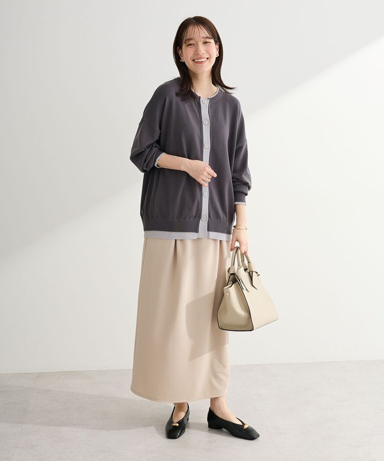 Green Parks「楽ちんリップルIラインスカート」|タイト|