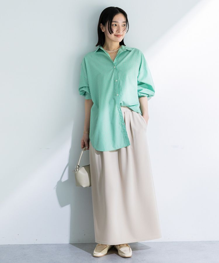 Green Parks「楽ちんリップルIラインスカート」|タイト|