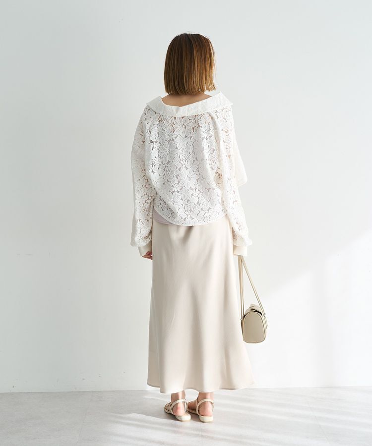 YECCA VECCA「サテンフレアスカート」|フレア|