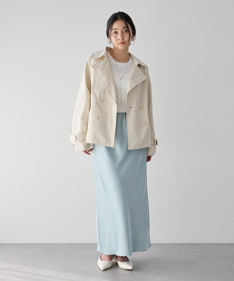 YECCA VECCA「サテンフレアスカート」|フレア|