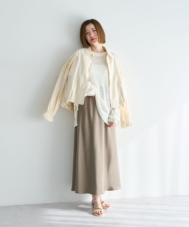 YECCA VECCA「サテンフレアスカート」|フレア|