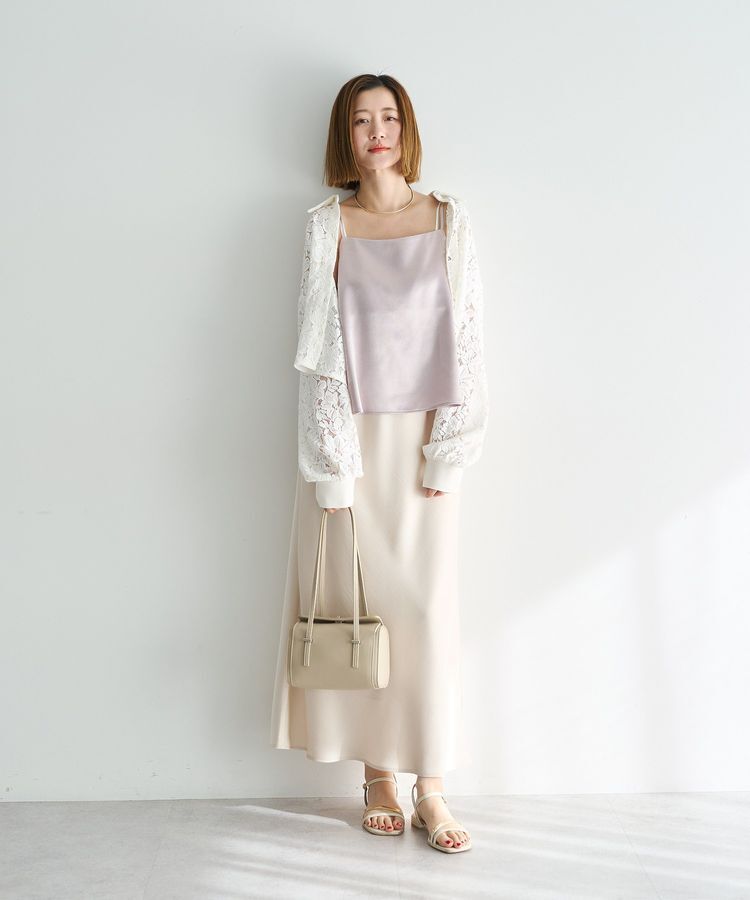 YECCA VECCA「サテンフレアスカート」|フレア|