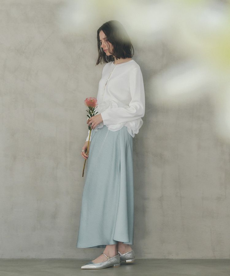 YECCA VECCA「サテンフレアスカート」|フレア|