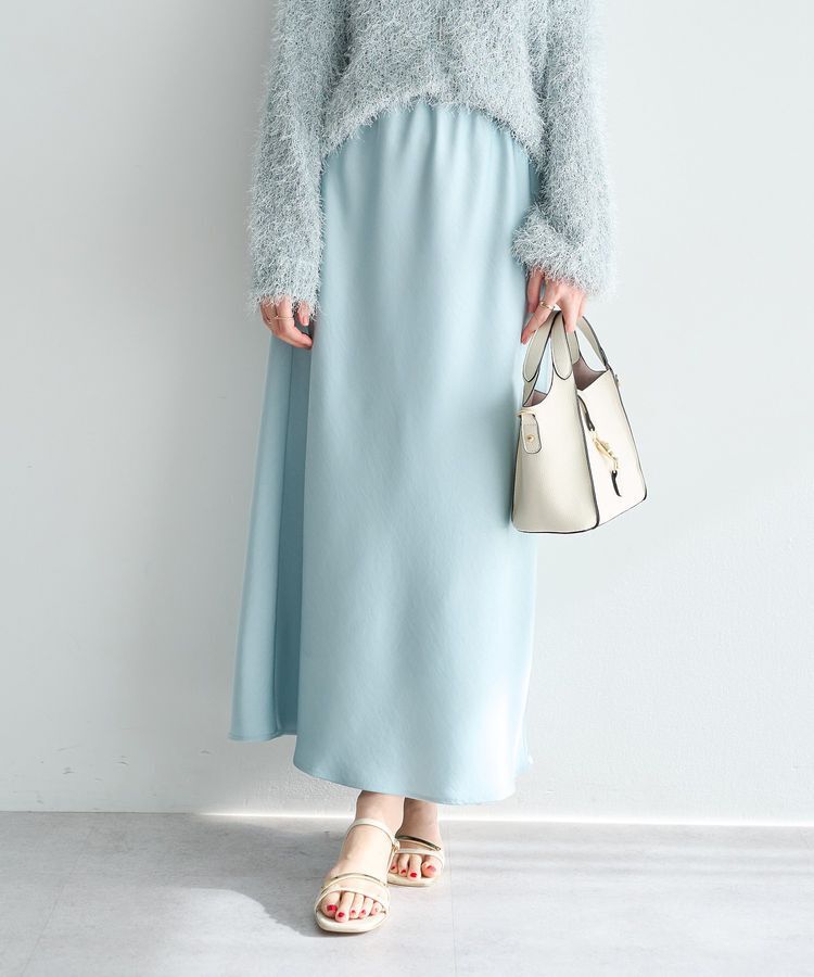 YECCA VECCA「サテンフレアスカート」|フレア|Mint