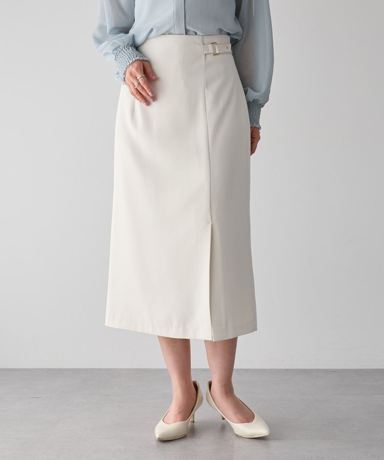 YECCA VECCA「サイドベルトナロースカート」|タイト|Ivory