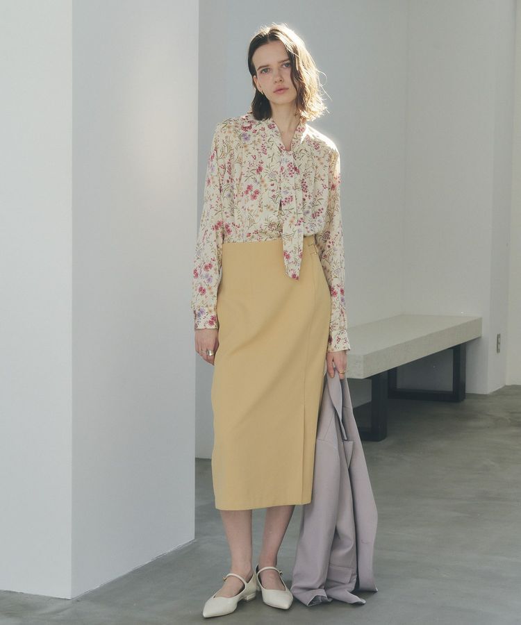 YECCA VECCA「サイドベルトナロースカート」|タイト|Yellow