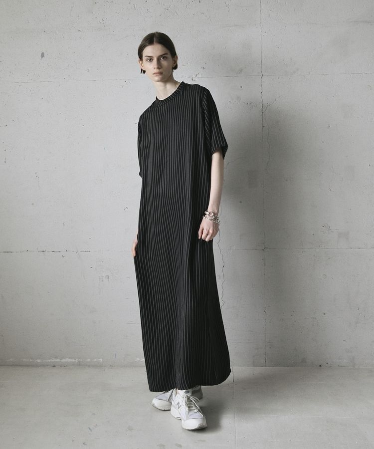 GARAGE OF GOOD CLOTHING「ストライプ半袖ワンピース」|ワンピース|Black