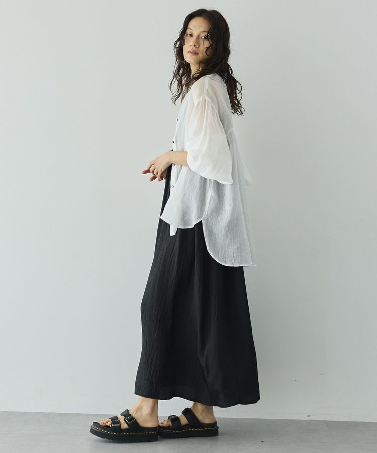 GARAGE OF GOOD CLOTHING「リネンギャザースリーブブラウス」|シャツ・ブラウス|
