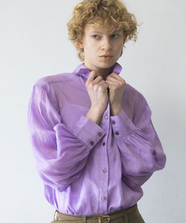 GARAGE OF GOOD CLOTHING「リネンギャザースリーブブラウス」|シャツ・ブラウス|