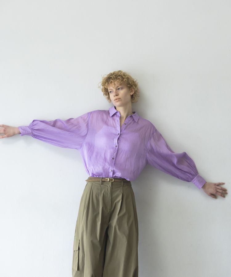 GARAGE OF GOOD CLOTHING「リネンギャザースリーブブラウス」|シャツ・ブラウス|