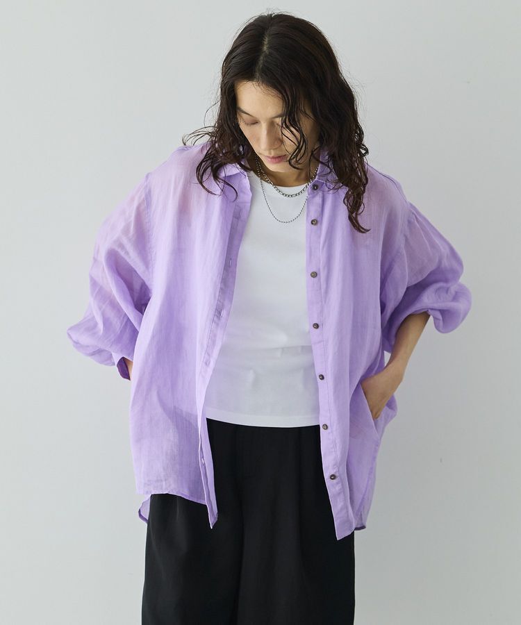 GARAGE OF GOOD CLOTHING「リネンギャザースリーブブラウス」|シャツ・ブラウス|