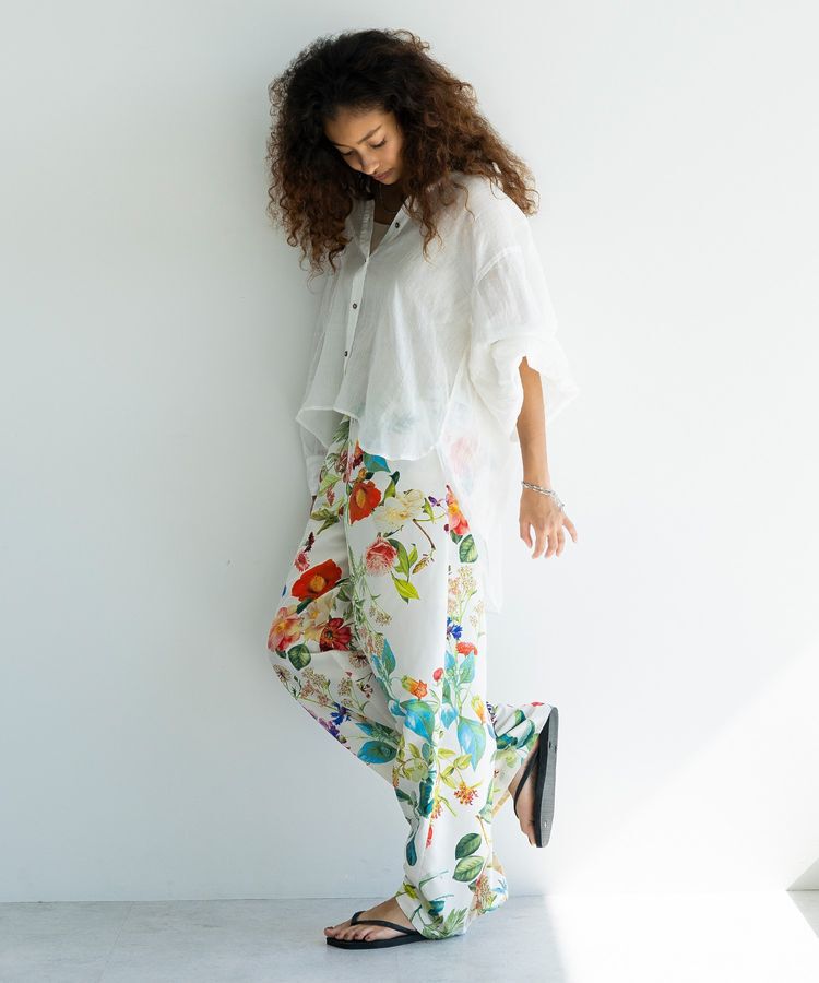 GARAGE OF GOOD CLOTHING「リネンギャザースリーブブラウス」|シャツ・ブラウス|