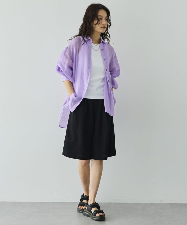 GARAGE OF GOOD CLOTHING「リネンギャザースリーブブラウス」|シャツ・ブラウス|