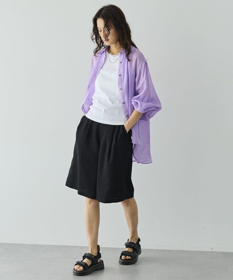 GARAGE OF GOOD CLOTHING「リネンギャザースリーブブラウス」|シャツ・ブラウス|