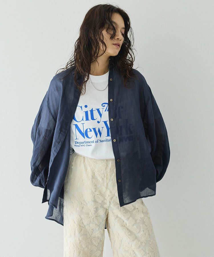 GARAGE OF GOOD CLOTHING「リネンギャザースリーブブラウス」|シャツ・ブラウス|