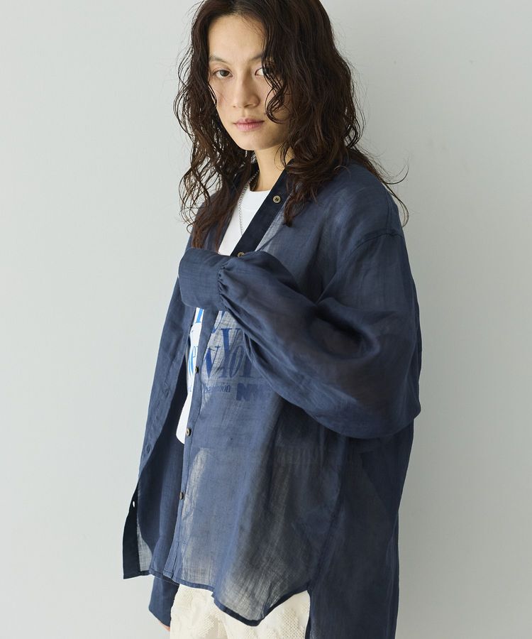 GARAGE OF GOOD CLOTHING「リネンギャザースリーブブラウス」|シャツ・ブラウス|