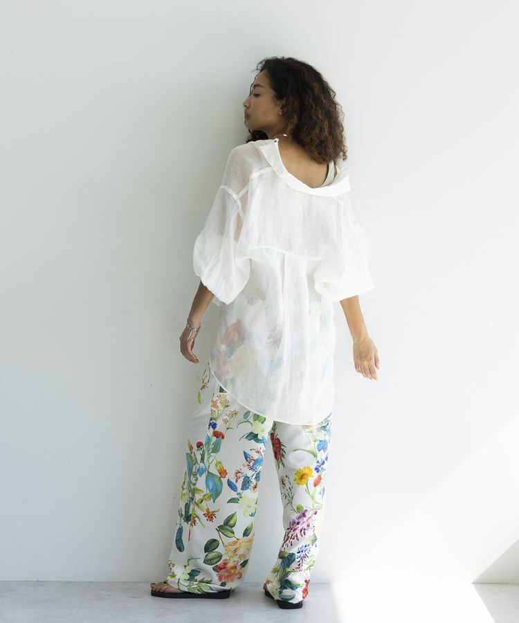 GARAGE OF GOOD CLOTHING「リネンギャザースリーブブラウス」|シャツ・ブラウス|