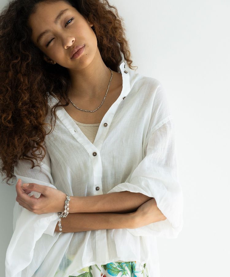 GARAGE OF GOOD CLOTHING「リネンギャザースリーブブラウス」|シャツ・ブラウス|