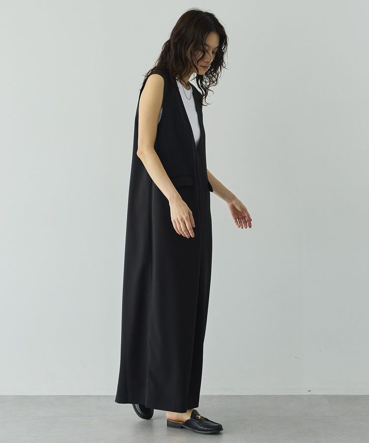 GARAGE OF GOOD CLOTHING「ムジ深Vネックタックジャンパースカート」|ジャンパースカート|