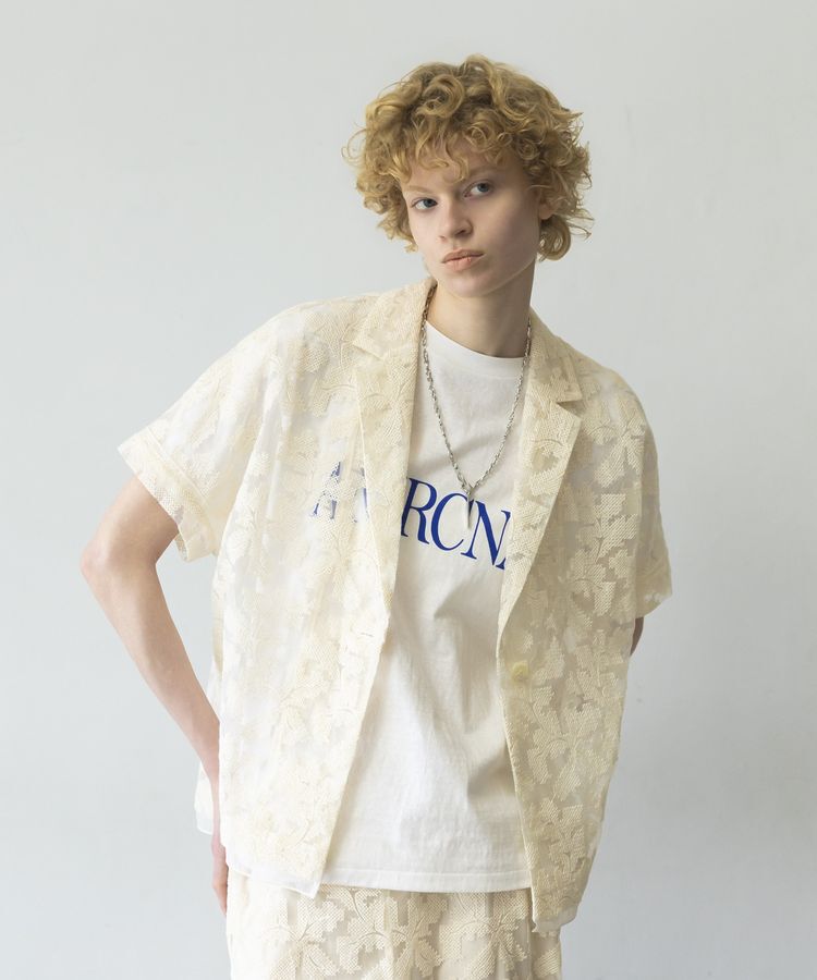 GARAGE OF GOOD CLOTHING「クロスステッチ刺繍ハーフスリーブジャケット」|テーラードジャケット|