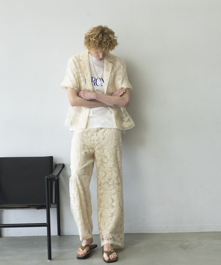 GARAGE OF GOOD CLOTHING「クロスステッチ刺繍ハーフスリーブジャケット」|テーラードジャケット|