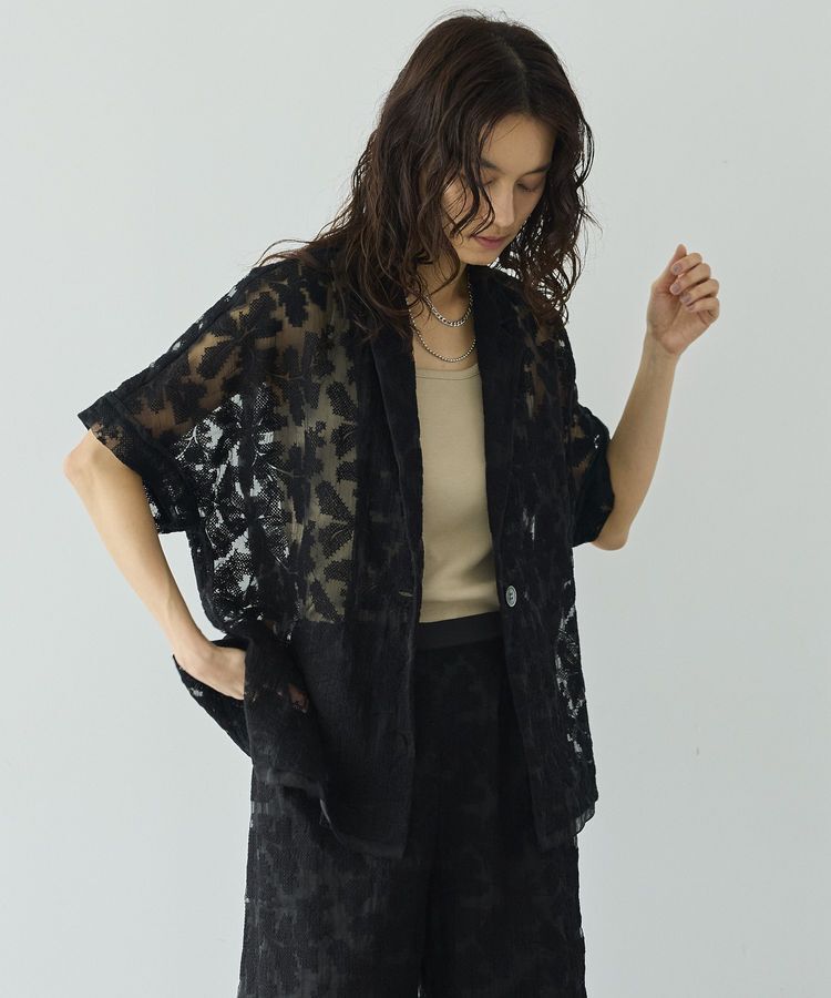 GARAGE OF GOOD CLOTHING「クロスステッチ刺繍ハーフスリーブジャケット」|テーラードジャケット|