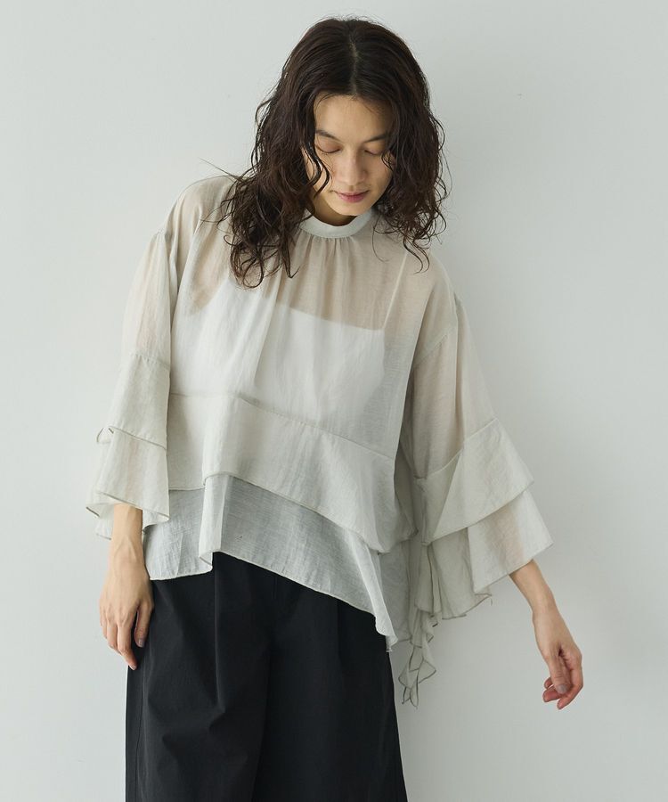 GARAGE OF GOOD CLOTHING「スタンドネックティアードフリルブラウス」|シャツ・ブラウス|