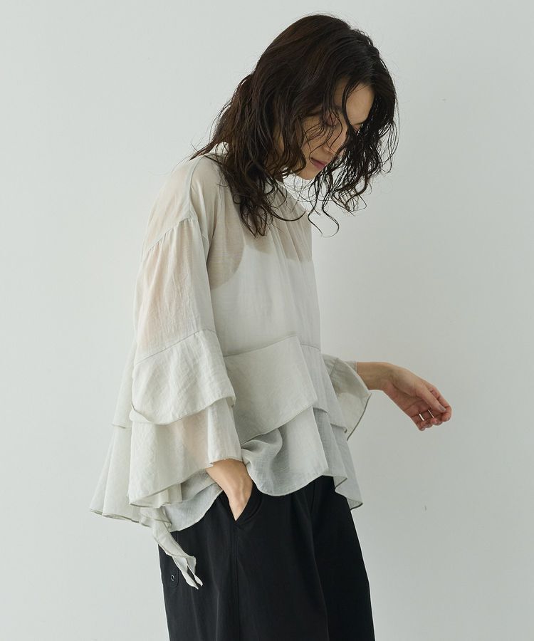 GARAGE OF GOOD CLOTHING「スタンドネックティアードフリルブラウス」|シャツ・ブラウス|