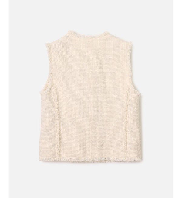 allureville「【セットアップ対応可能】ラスティックツイードフリンジジレ」|ベスト・ジレ|