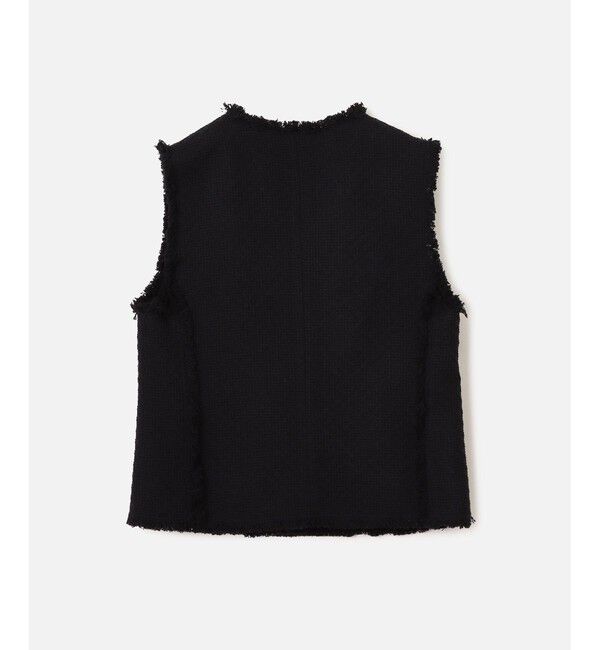 allureville「【セットアップ対応可能】ラスティックツイードフリンジジレ」|ベスト・ジレ|