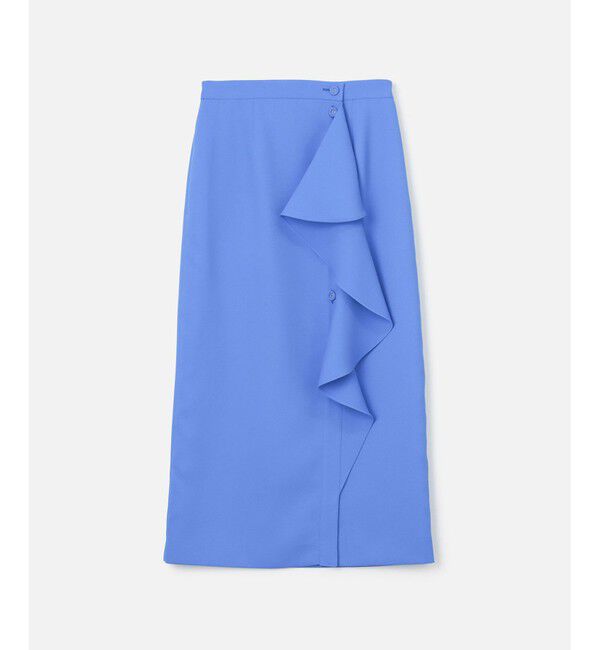 LOULOU WILLOUGHBY「【LOULOU WILLOUGHBY】アシメフリルタイトスカート」|タイト|ブルー