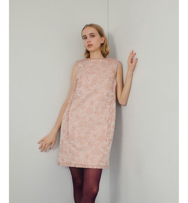 LOULOU WILLOUGHBY「【LOULOU WILLOUGHBY】ラメジャガードノースリワンピース」|ワンピース|ピンク