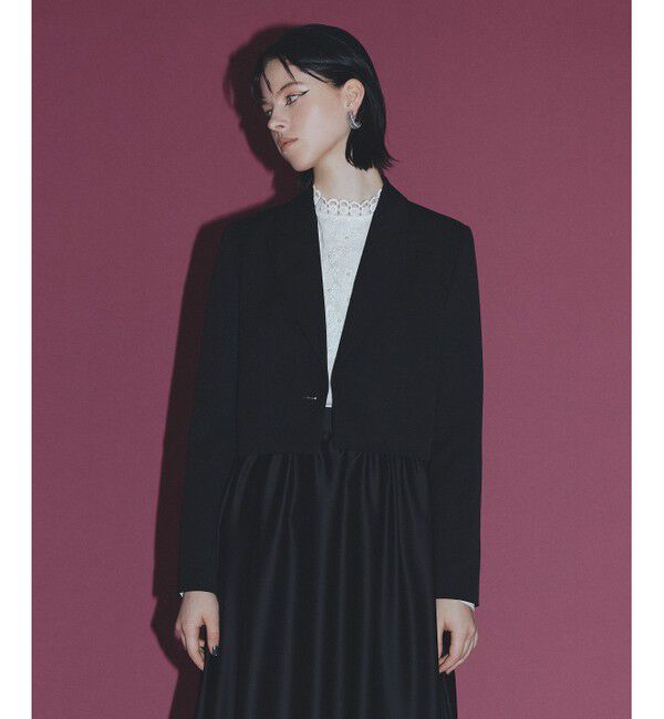 LOULOU WILLOUGHBY「【LOULOU WILLOUGHBY】ルマーノツイルショートジャケット」|テーラードジャケット|ブラック